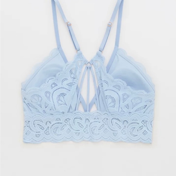 NEW Aerie Show Off Rooftop Garden Lace Padded Plunge Bralette - Picture 3 of 3